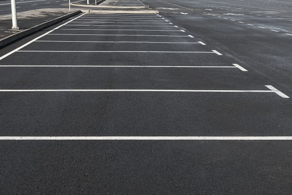 Parking Lot Asphalt Paving in Spring